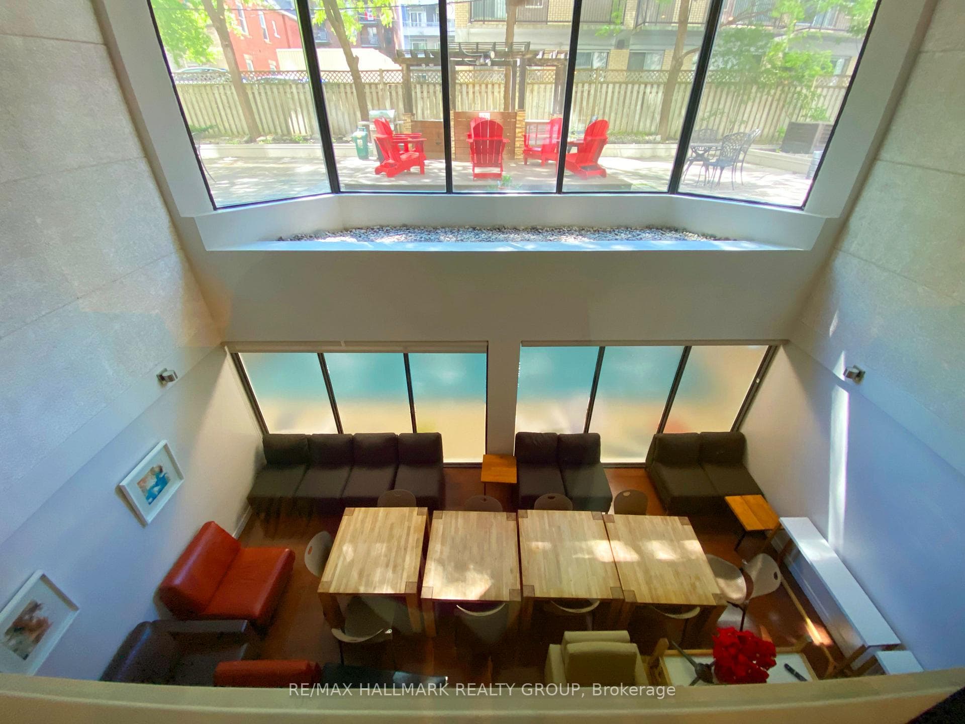 Party room/courtyard - view from main floor