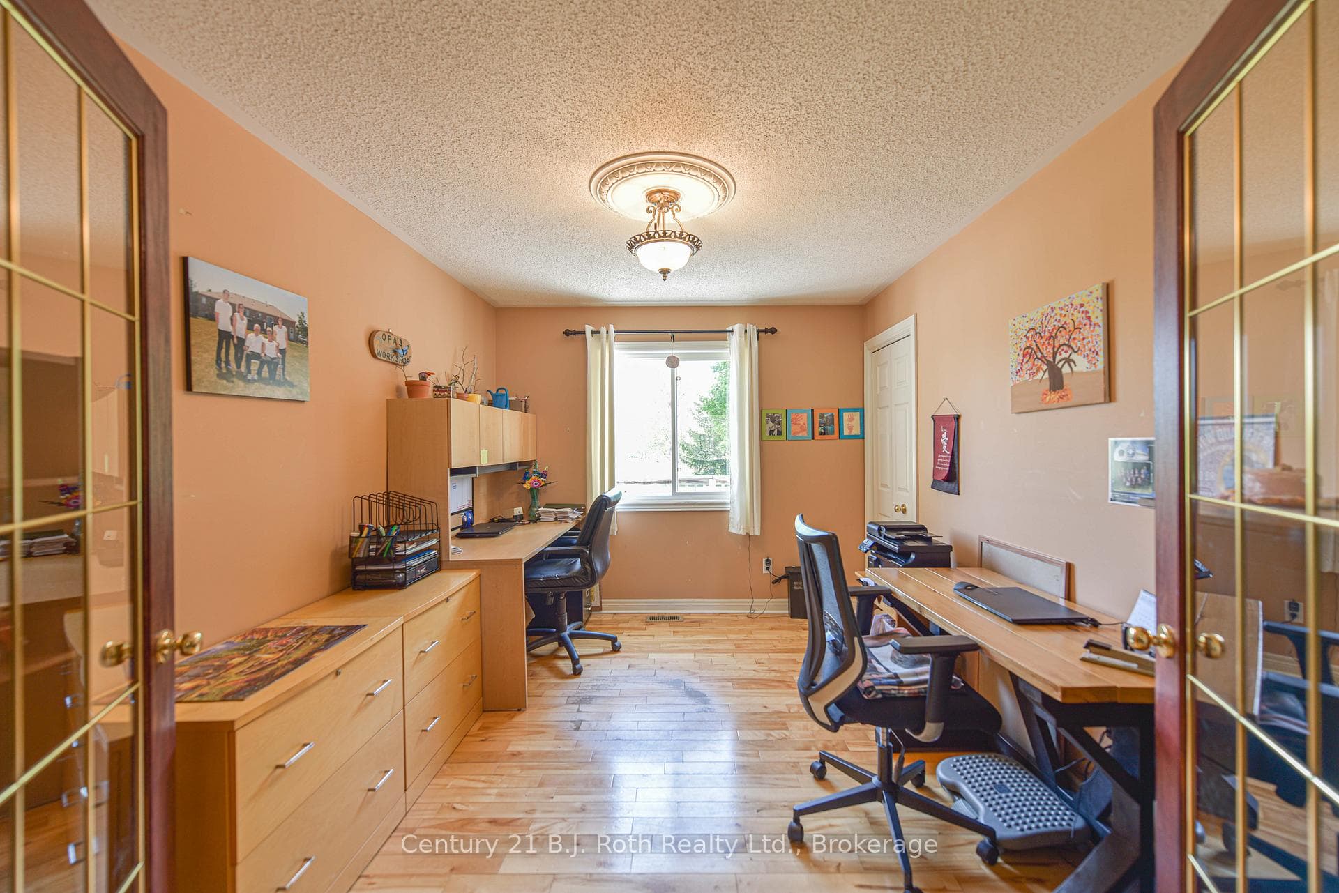 French doors lead to Office