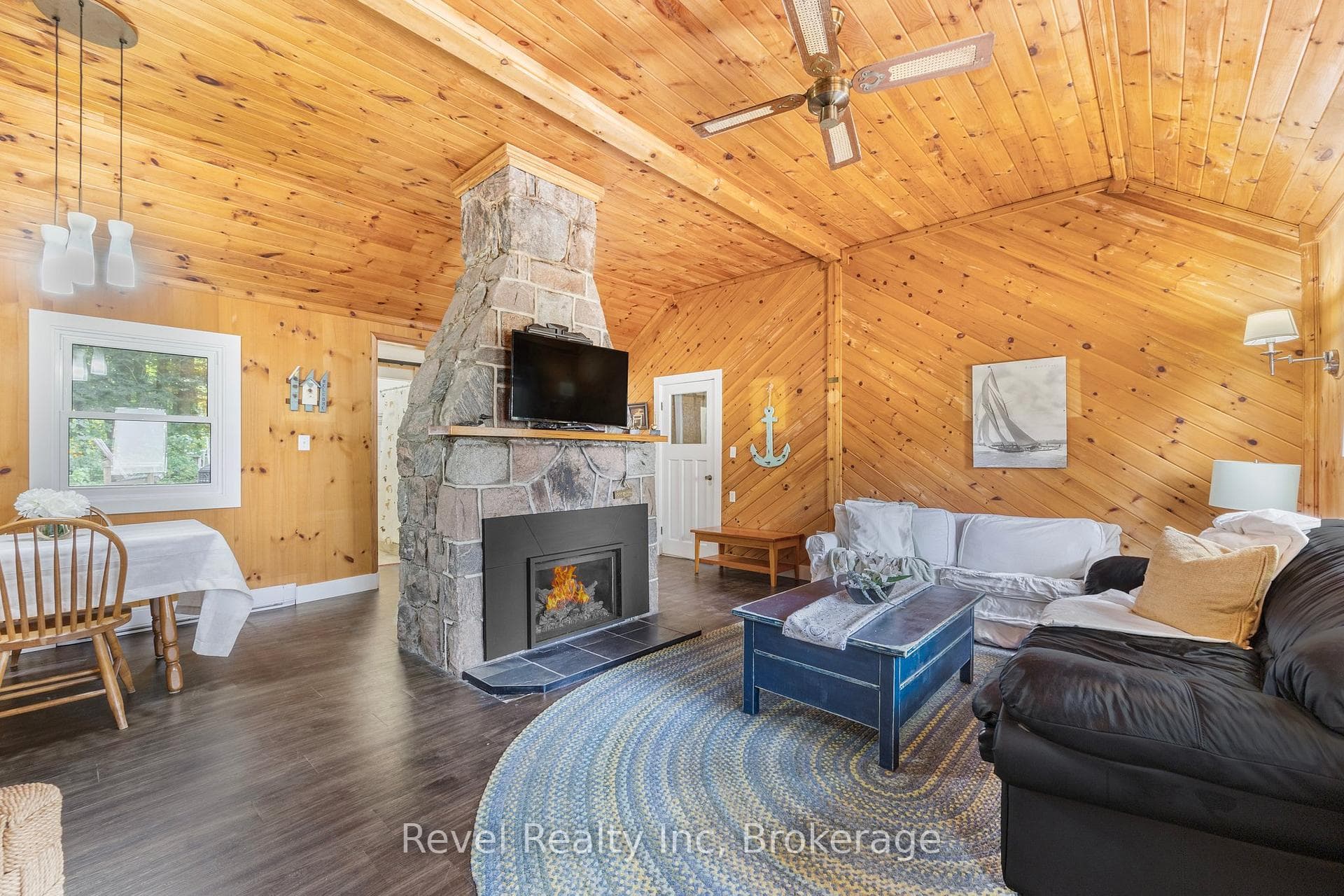cozy living room with gas fireplace