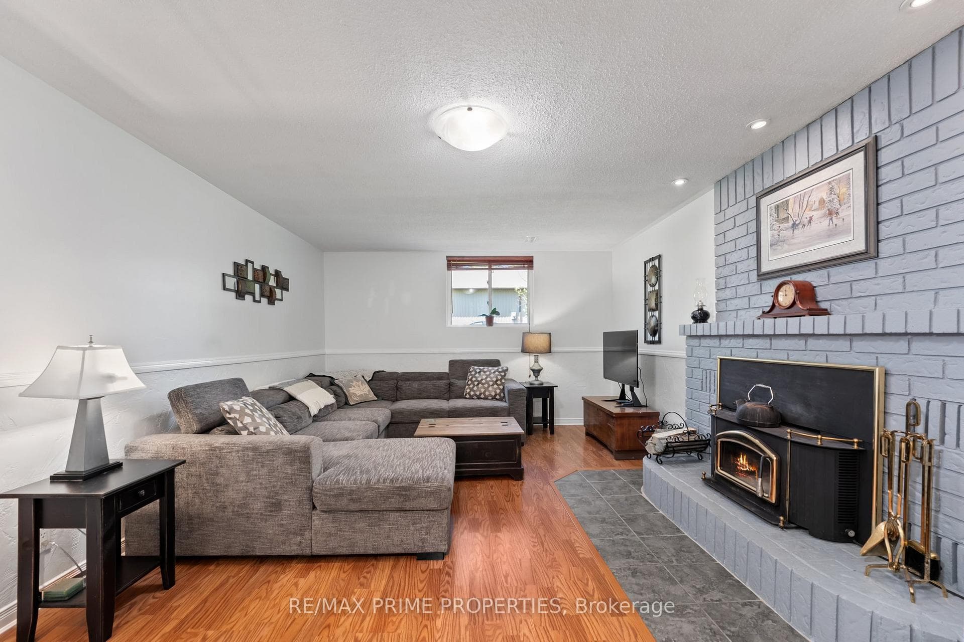 Family room wood insert above grade window