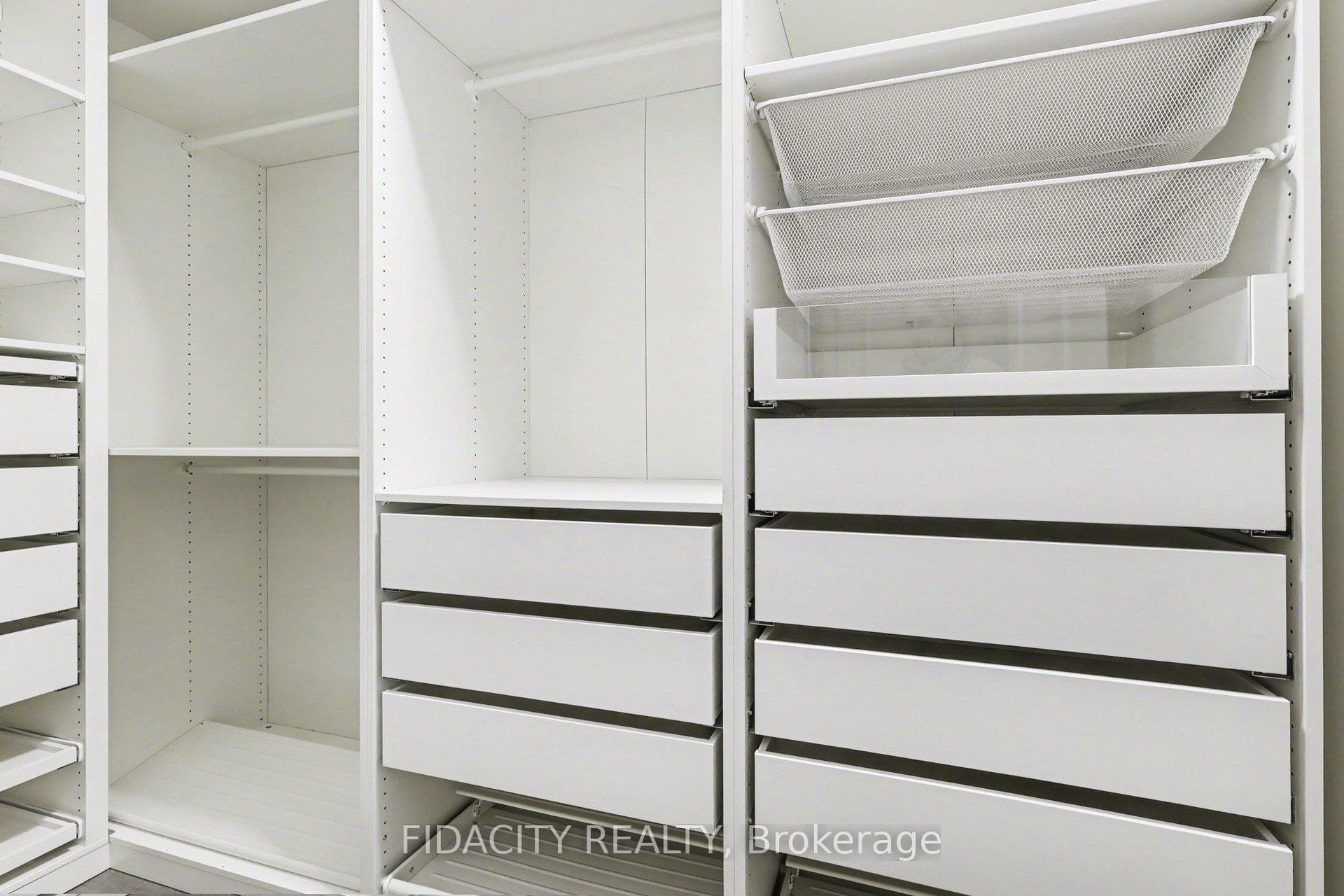 Primary closet with built-in