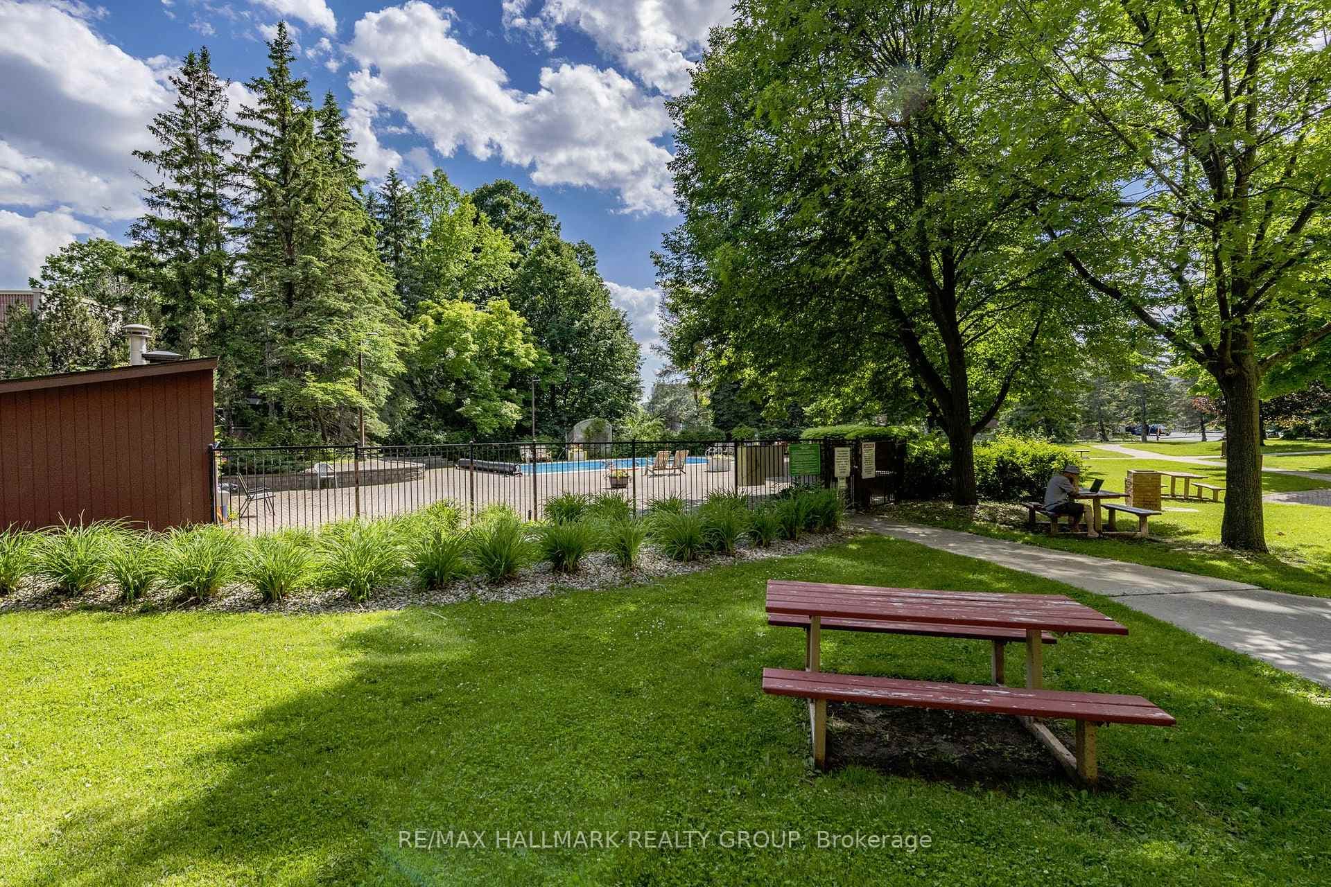 Parkland and pool area