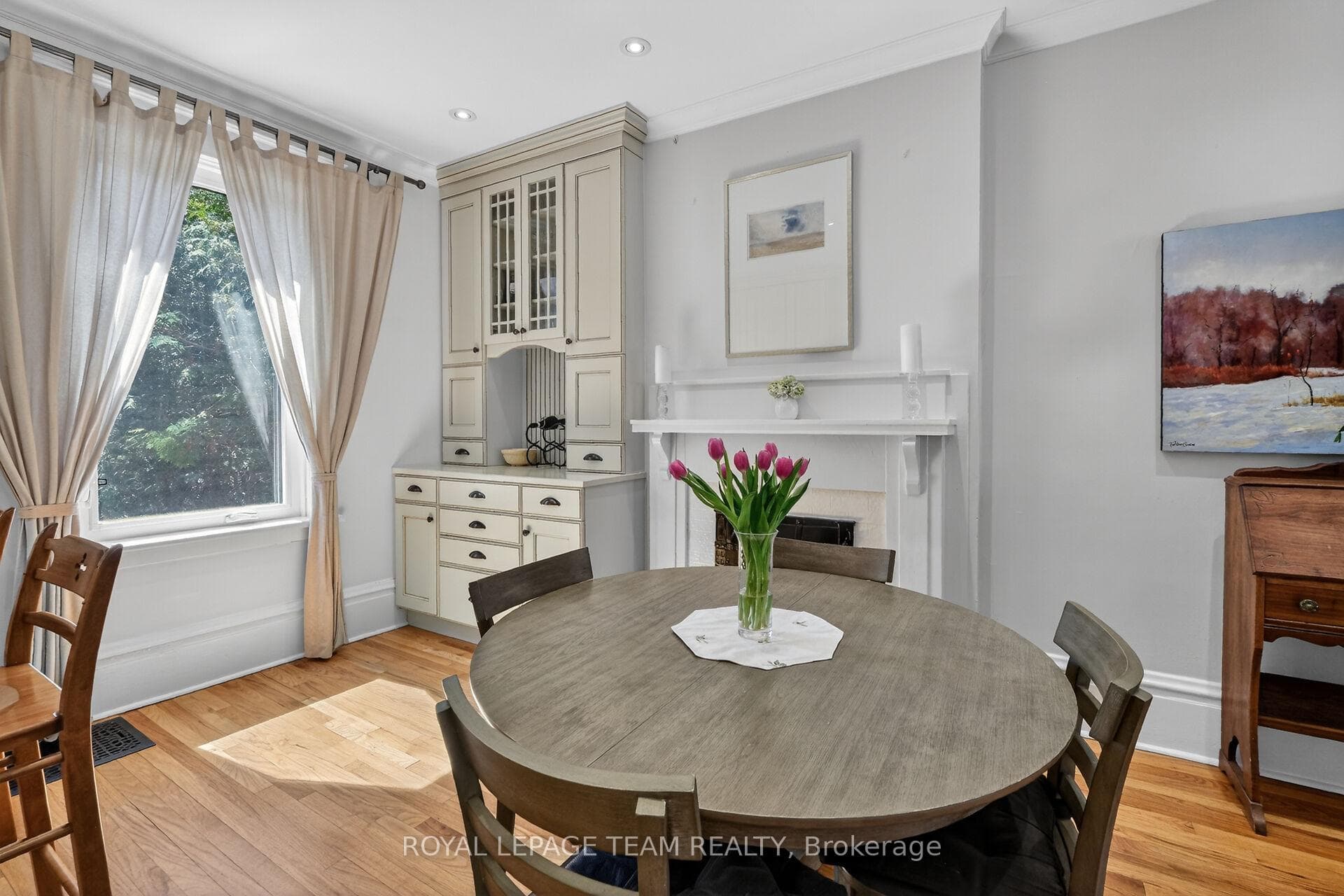 Dining room with custom buffet cabinet