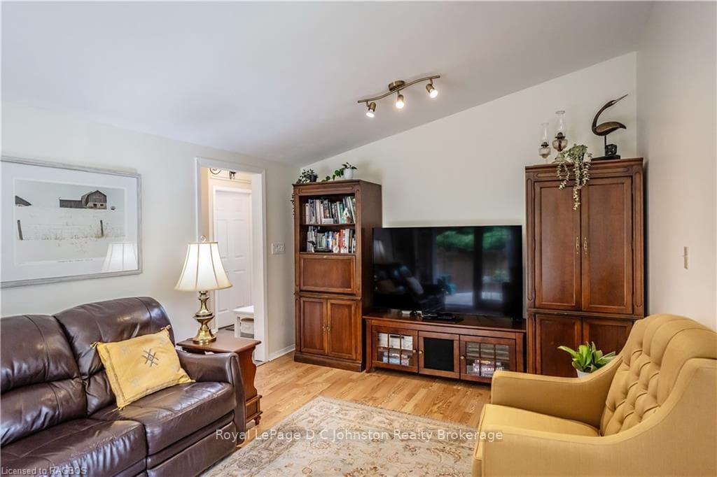 Cathedral ceiling in living area