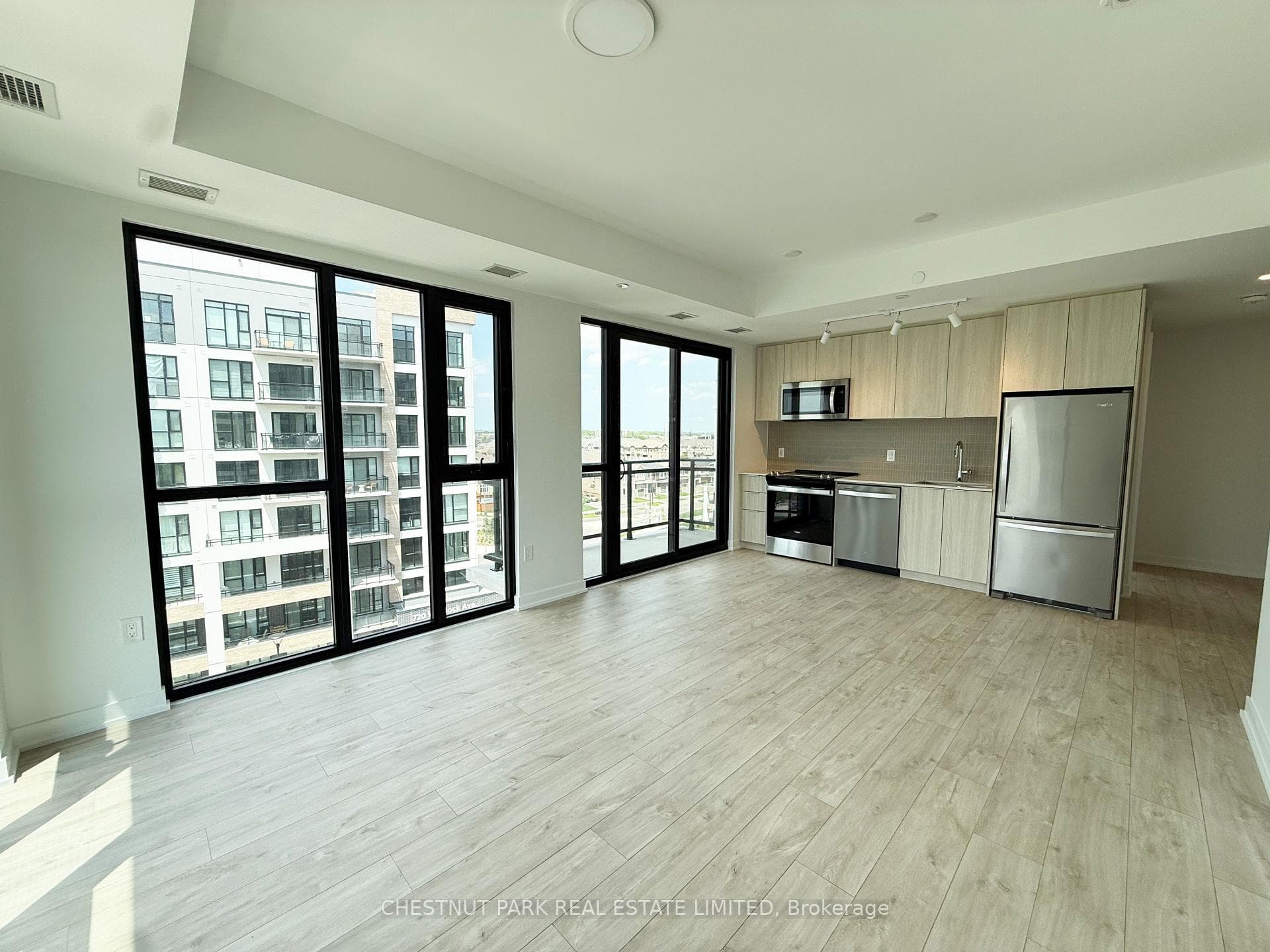 View of open concept living & dining area