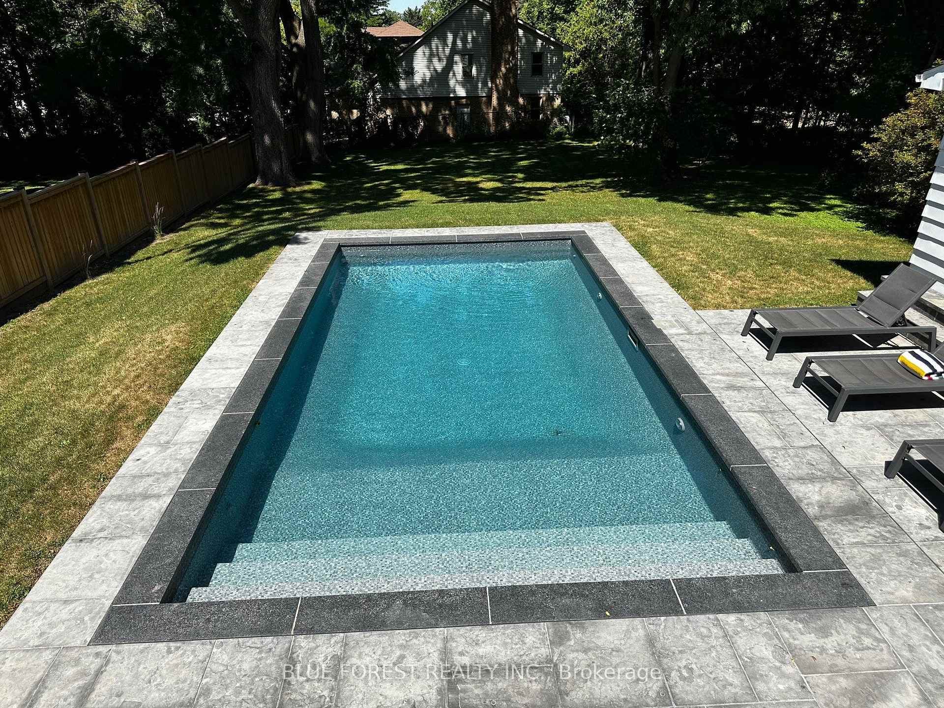 Salt Water Pool with Granite Stone Patio