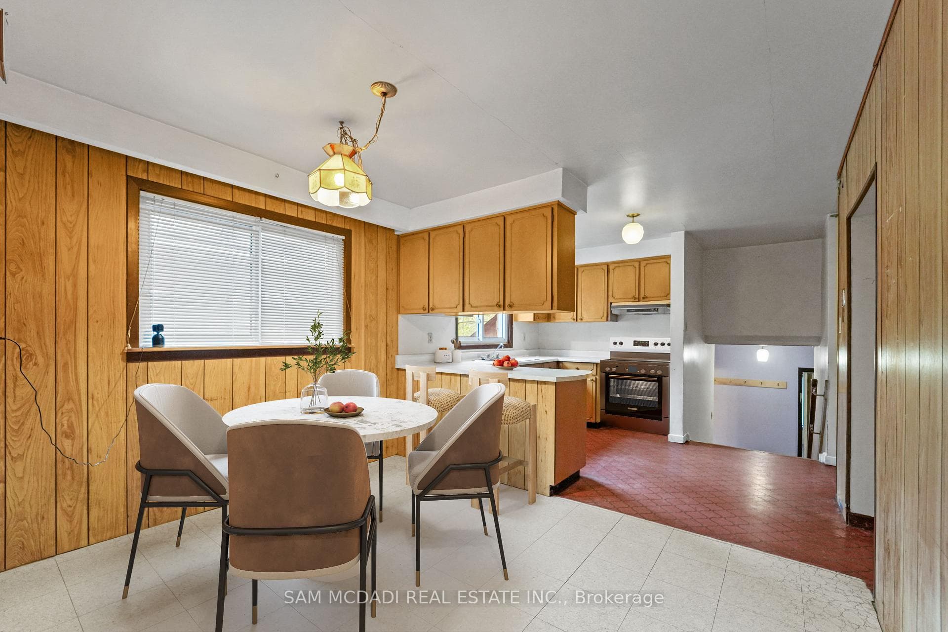 virtually staged breakfast area