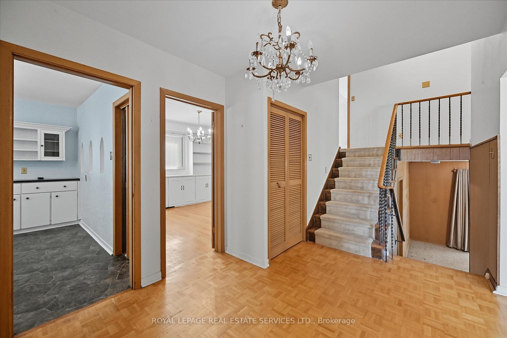Staircases to Second and Lower Levels