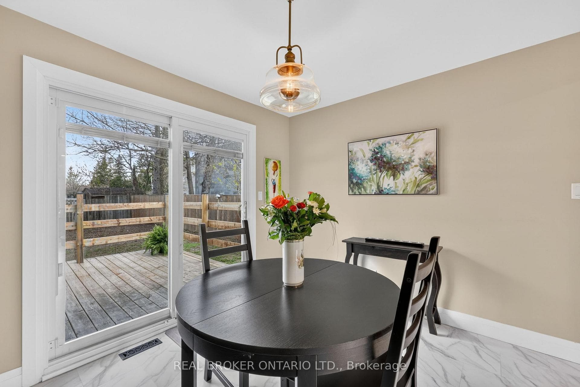 Dining area with walk out