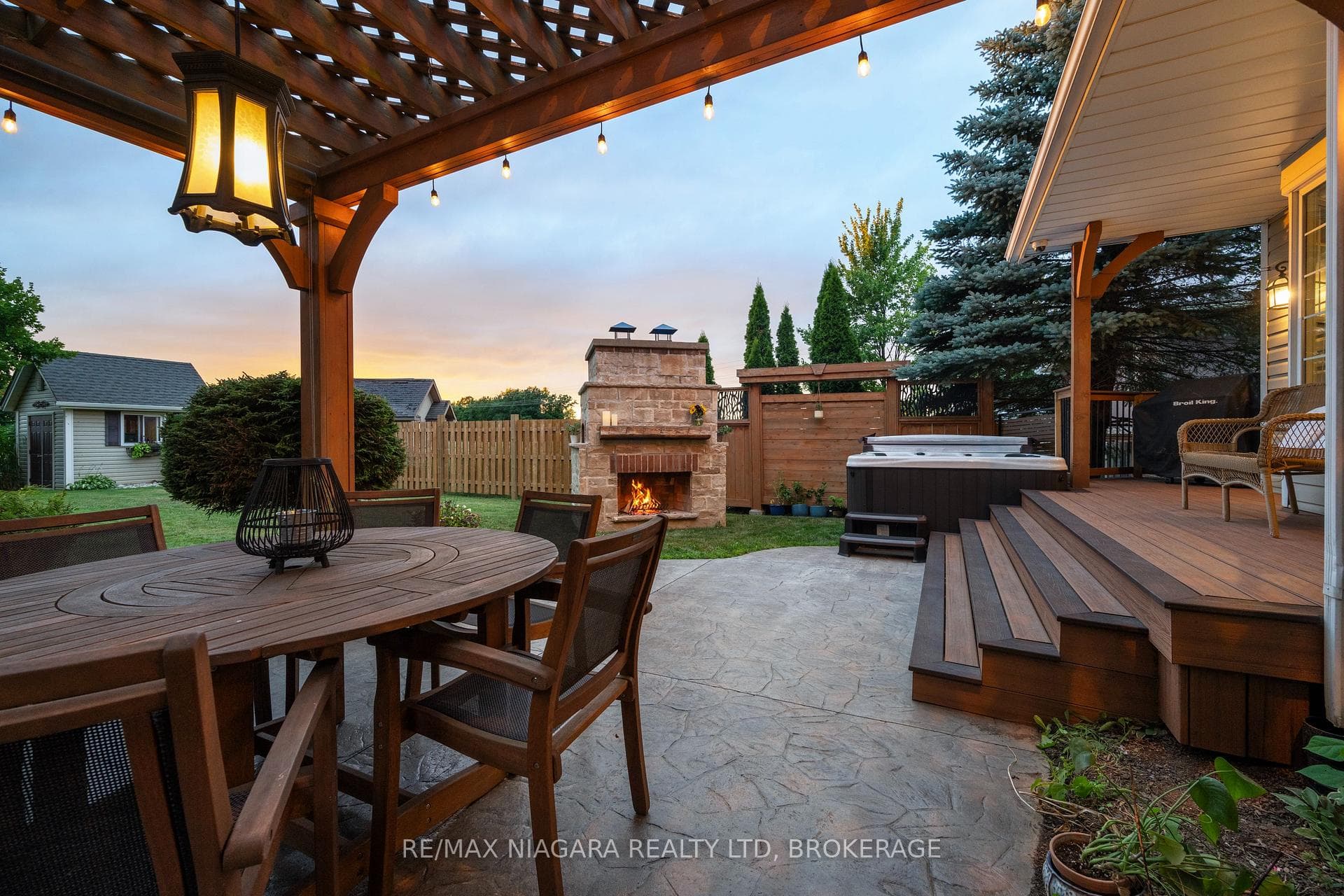beautiful stamped concrete patio & composite deck