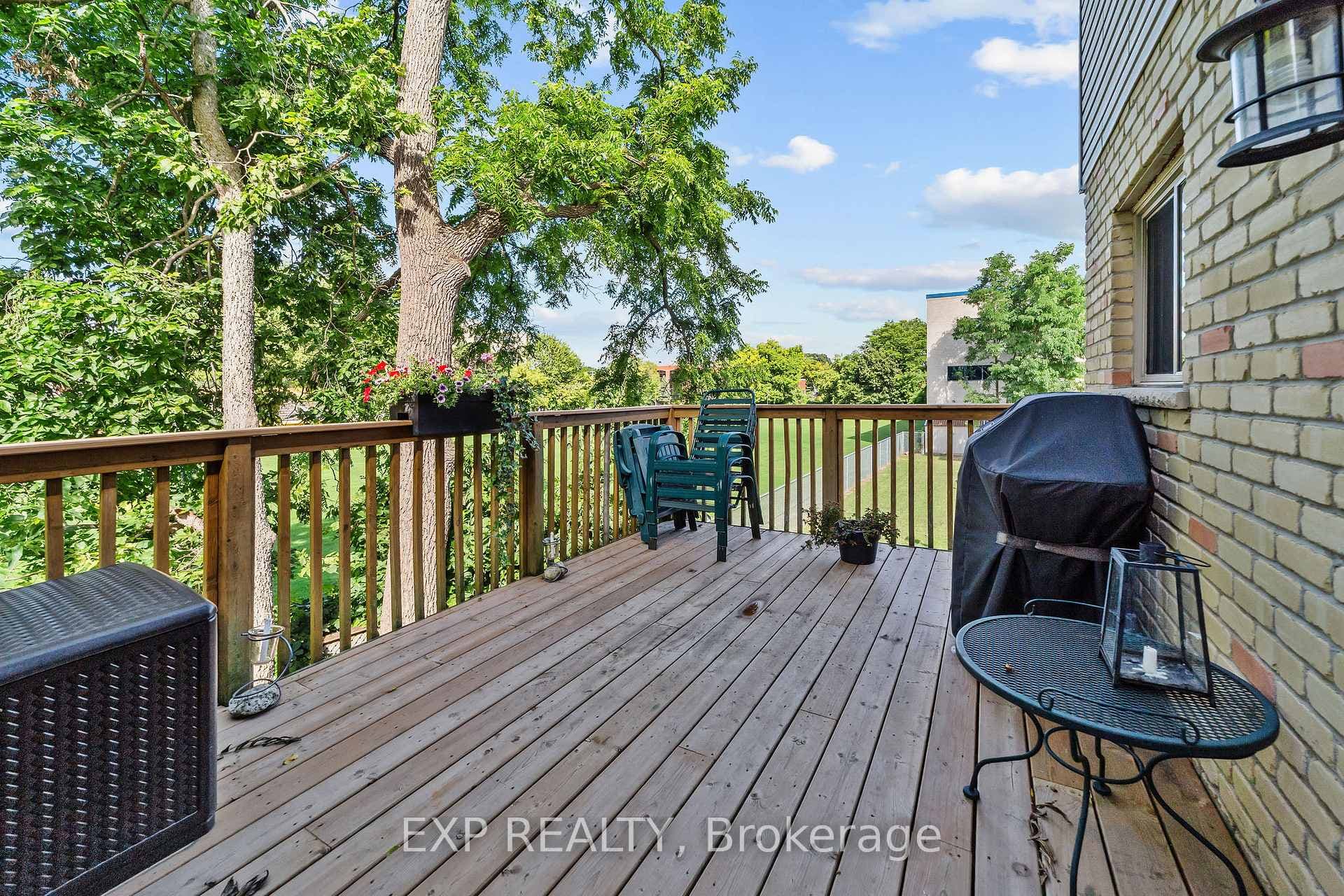 Private deck backing on to Carrothers Field