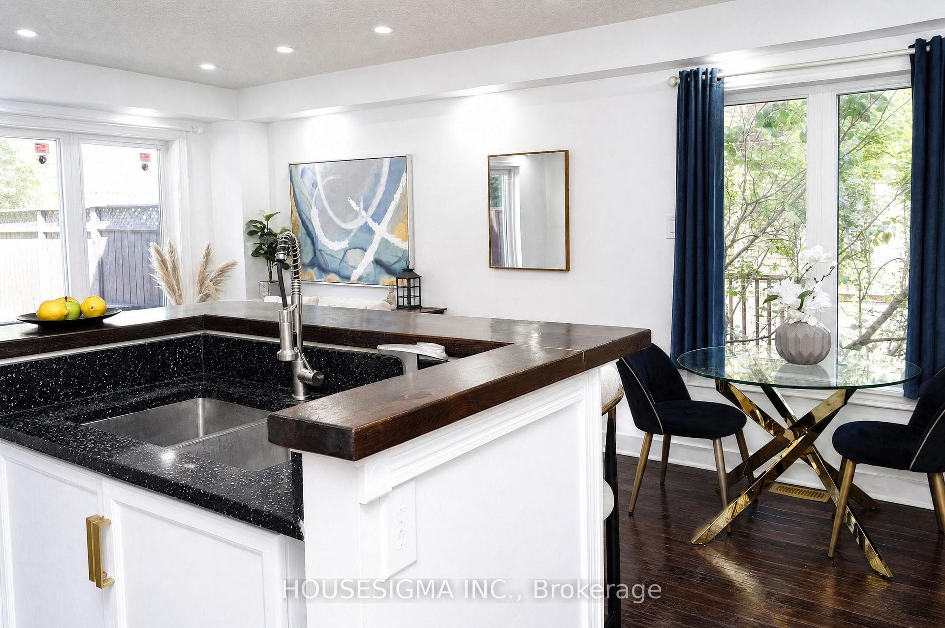 Kitchen sink view to window