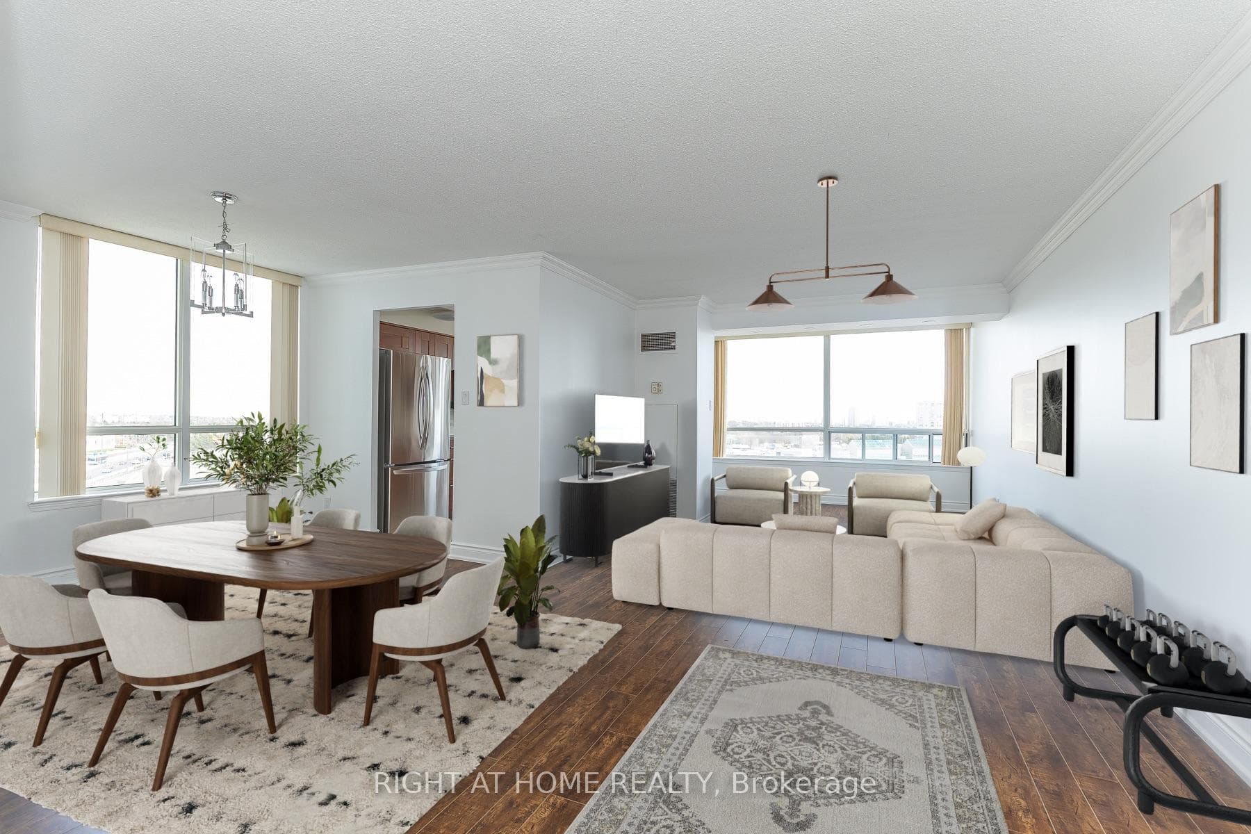 Virtually Staged Living/Dining Area