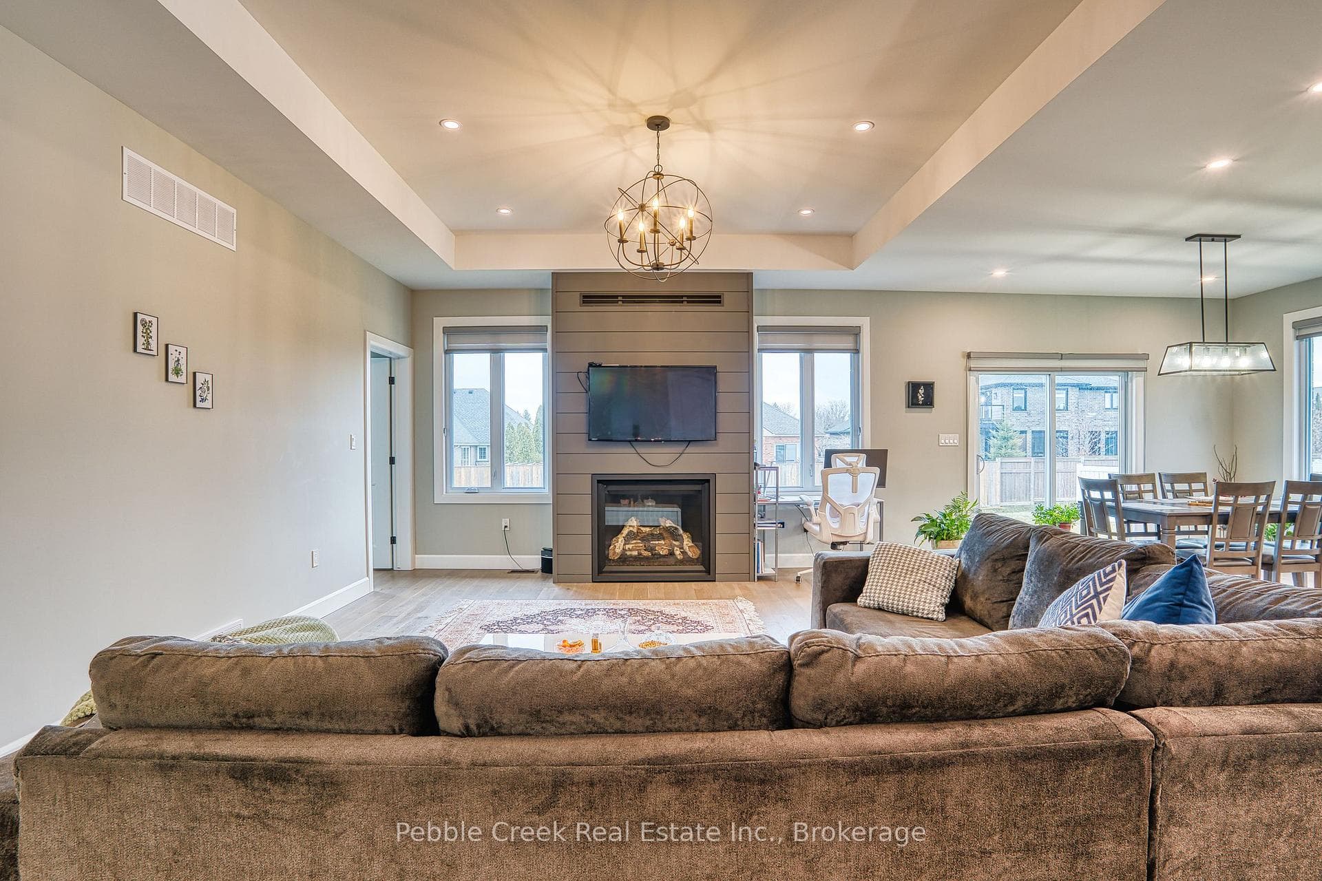 beautiful fireplace in living room