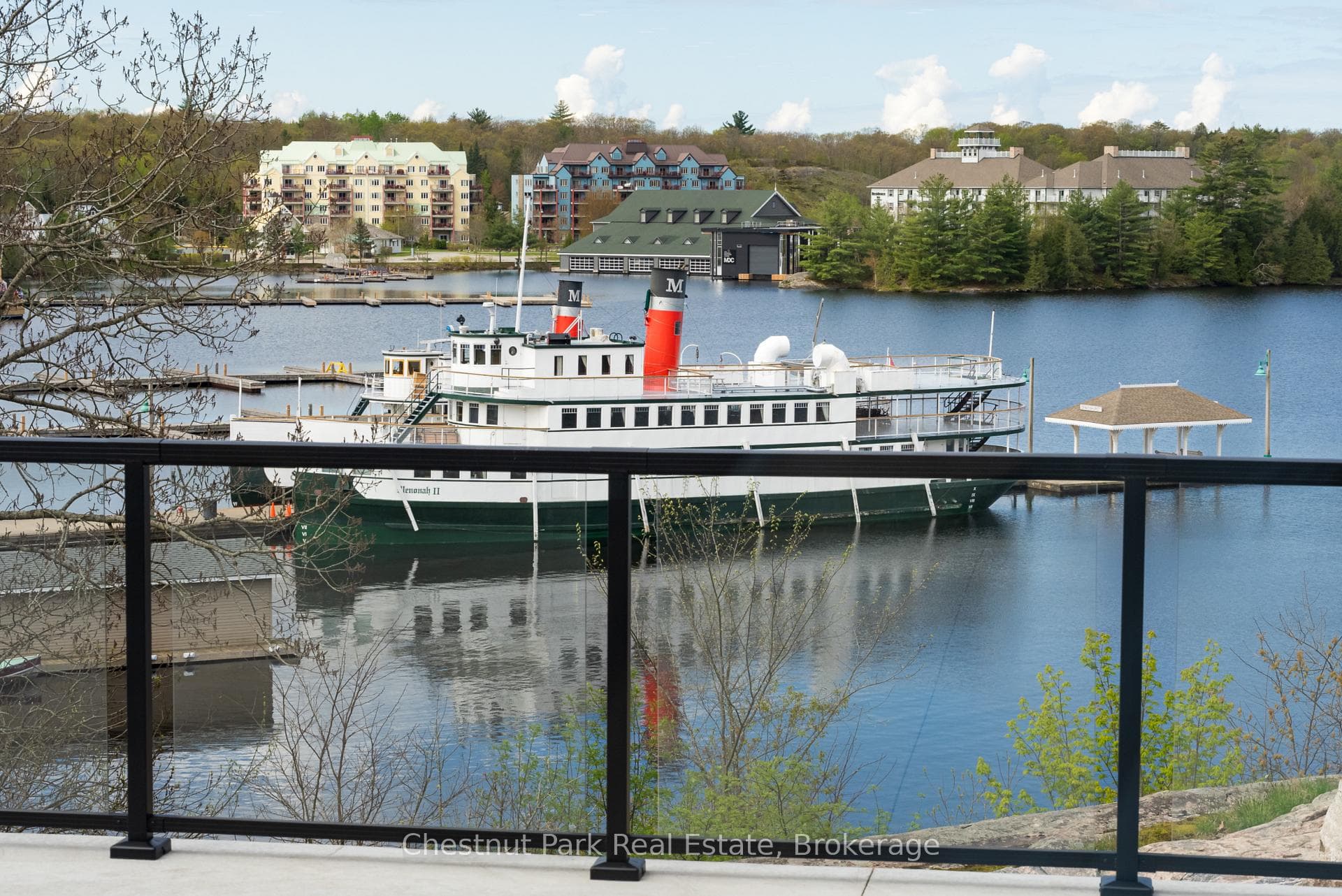 Wrap-Around Outdoor Patio Overlooks Muskoka Wharf
