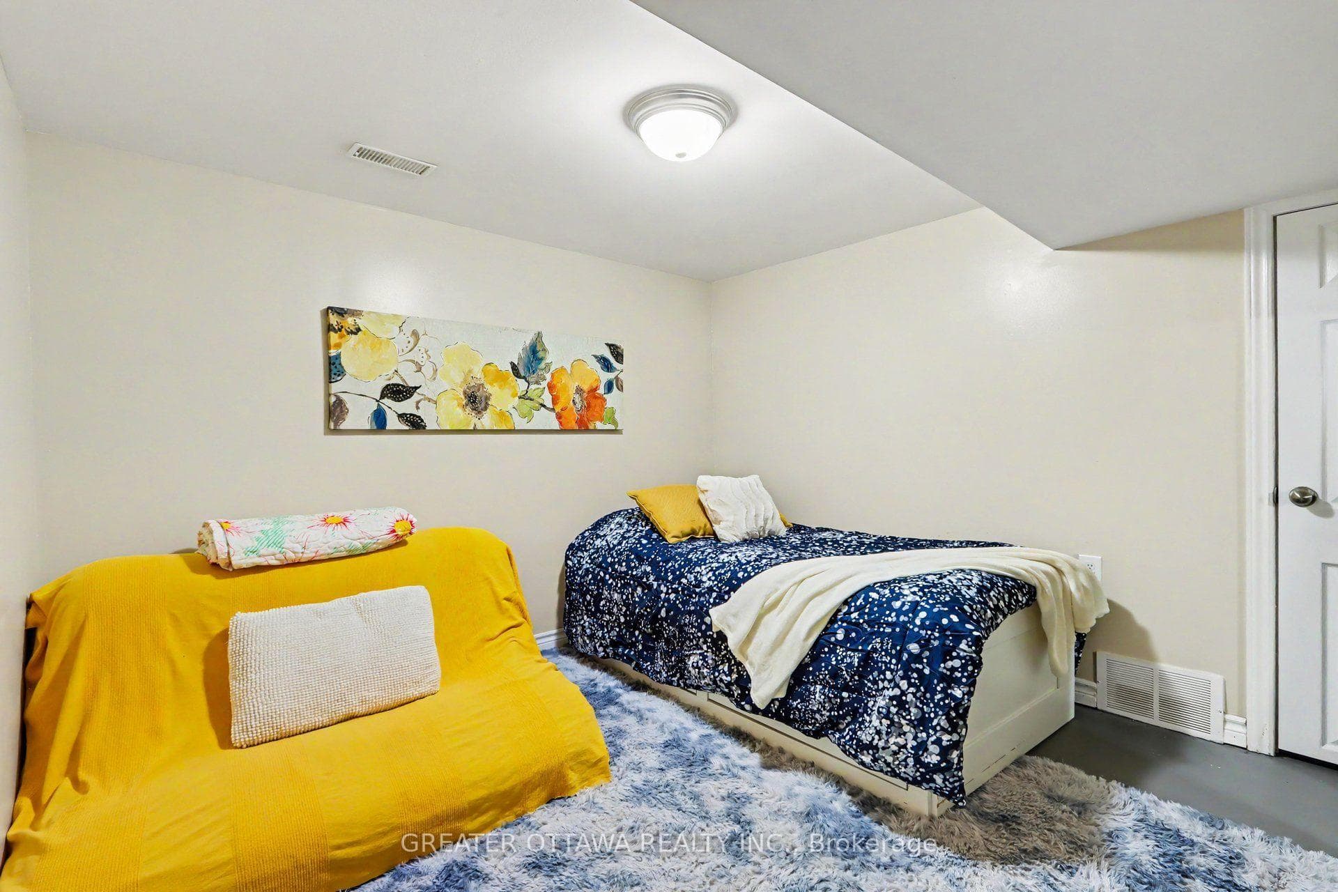 Just off the rec room is this den or office space