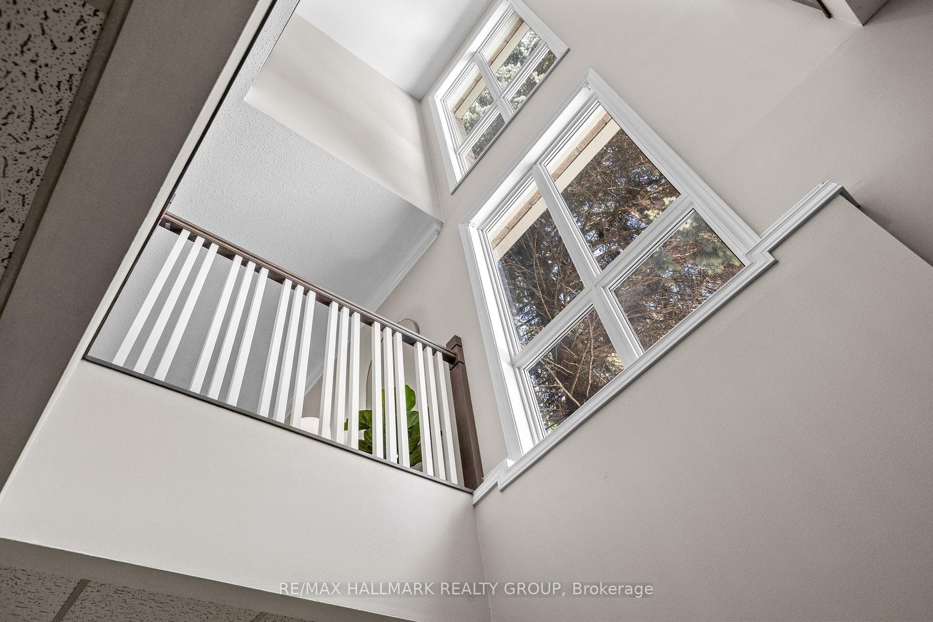 Upper hall with open railing