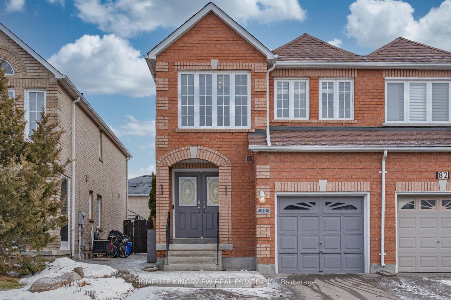 Front of house, double doors