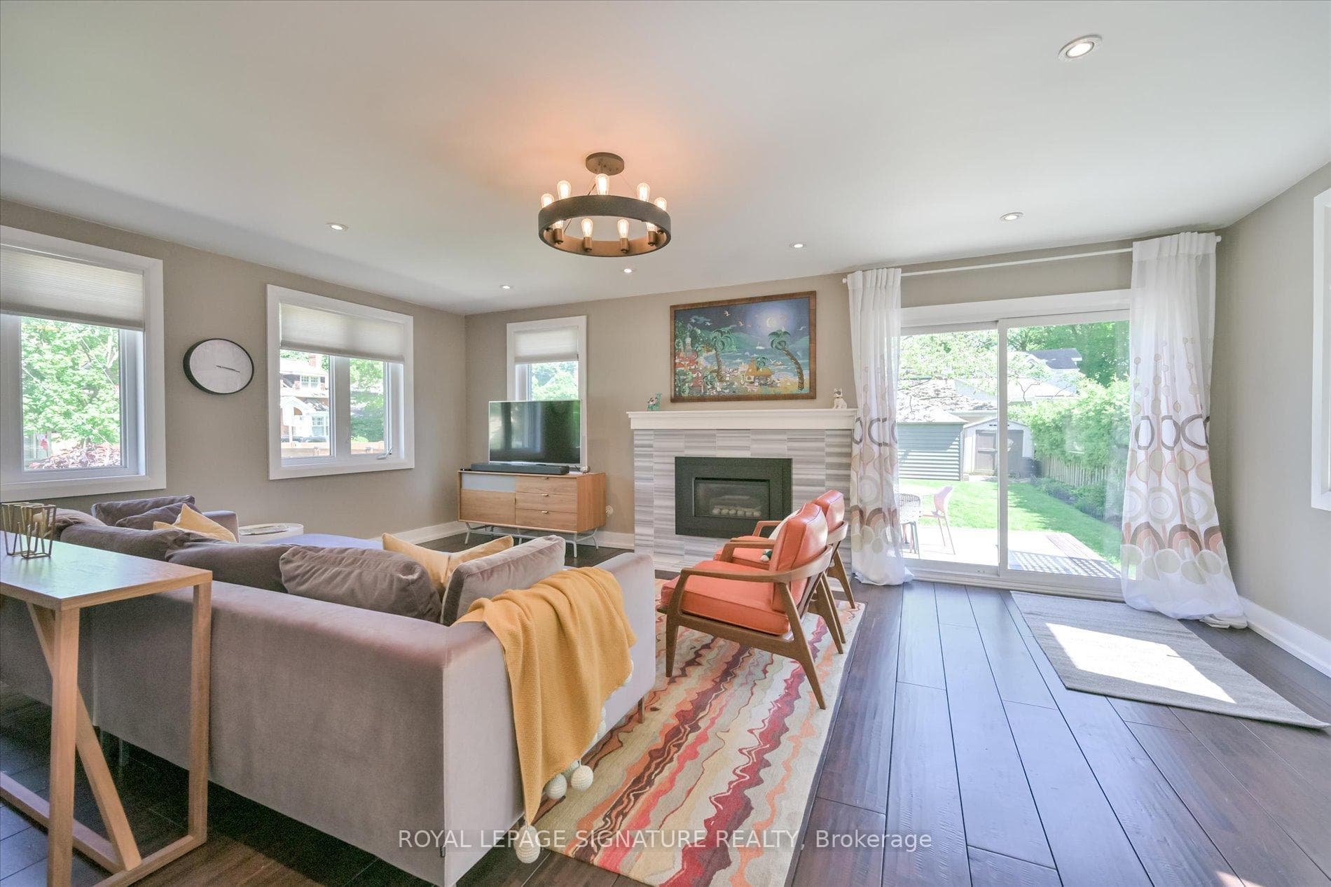Family room with walk-out