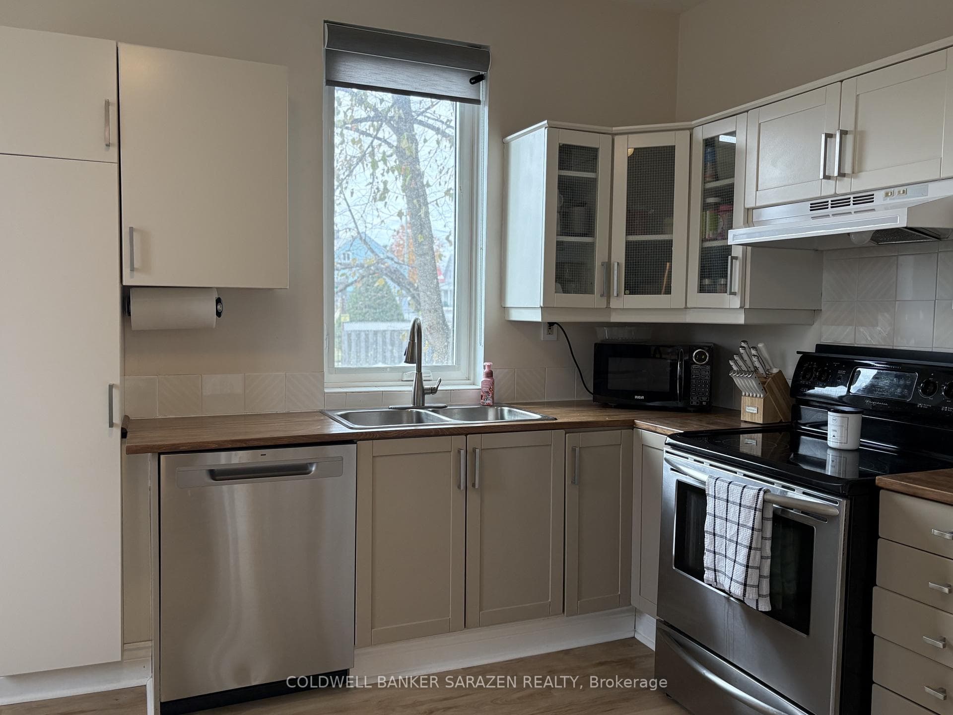 Dishes with a pretty view of front porch