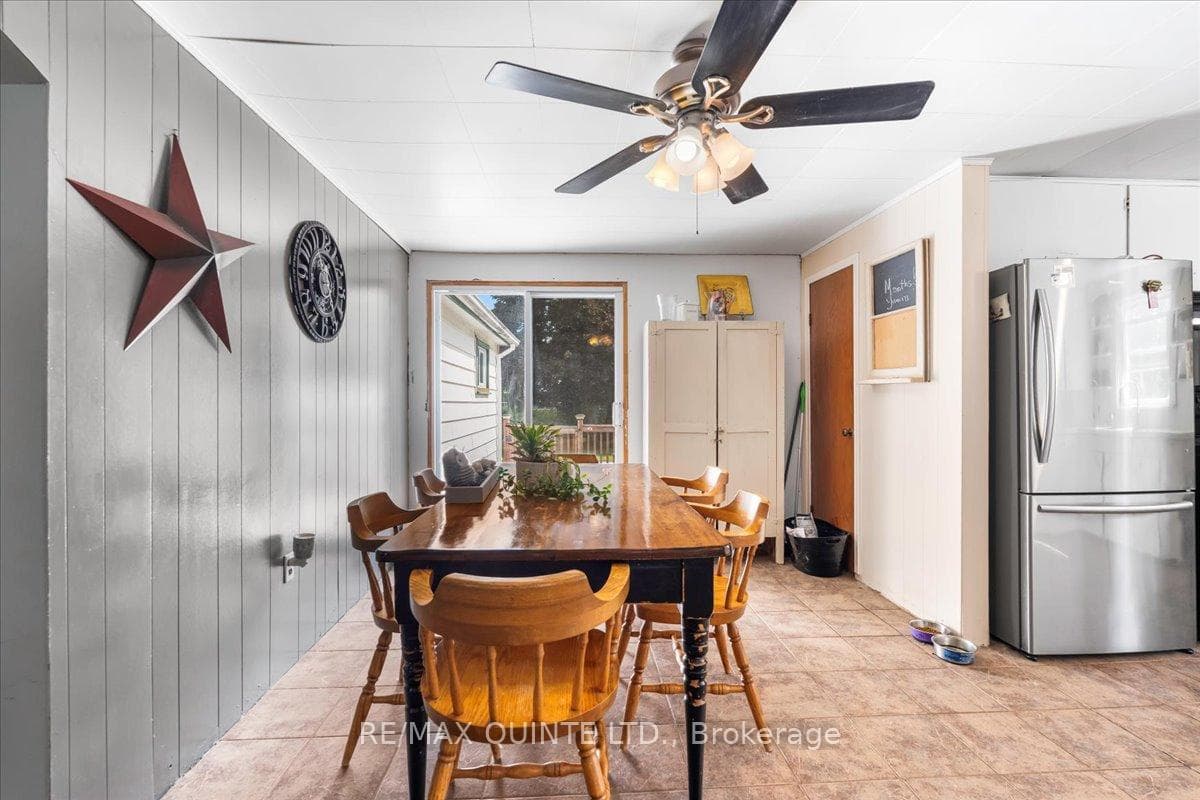 eat in kitchen with newer patio doors to deck