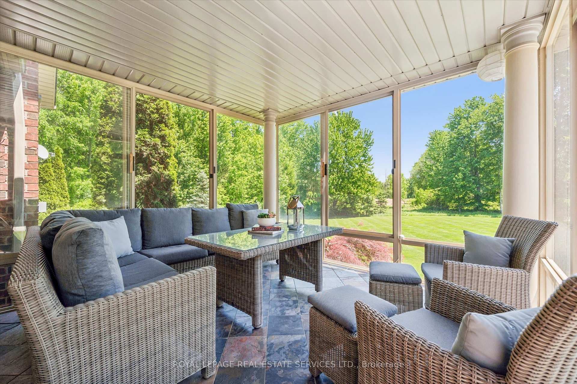 Three-Season Sunroom Features Slate Flooring