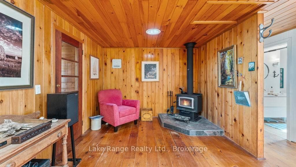 Second woodstove in the dining area