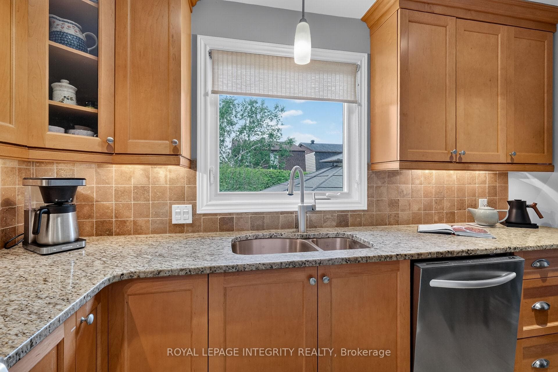 ..and granite countertop & undermount double sink