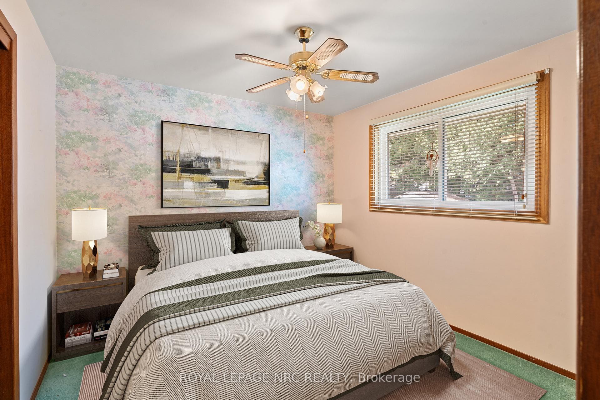Virtually staged primary bedroom