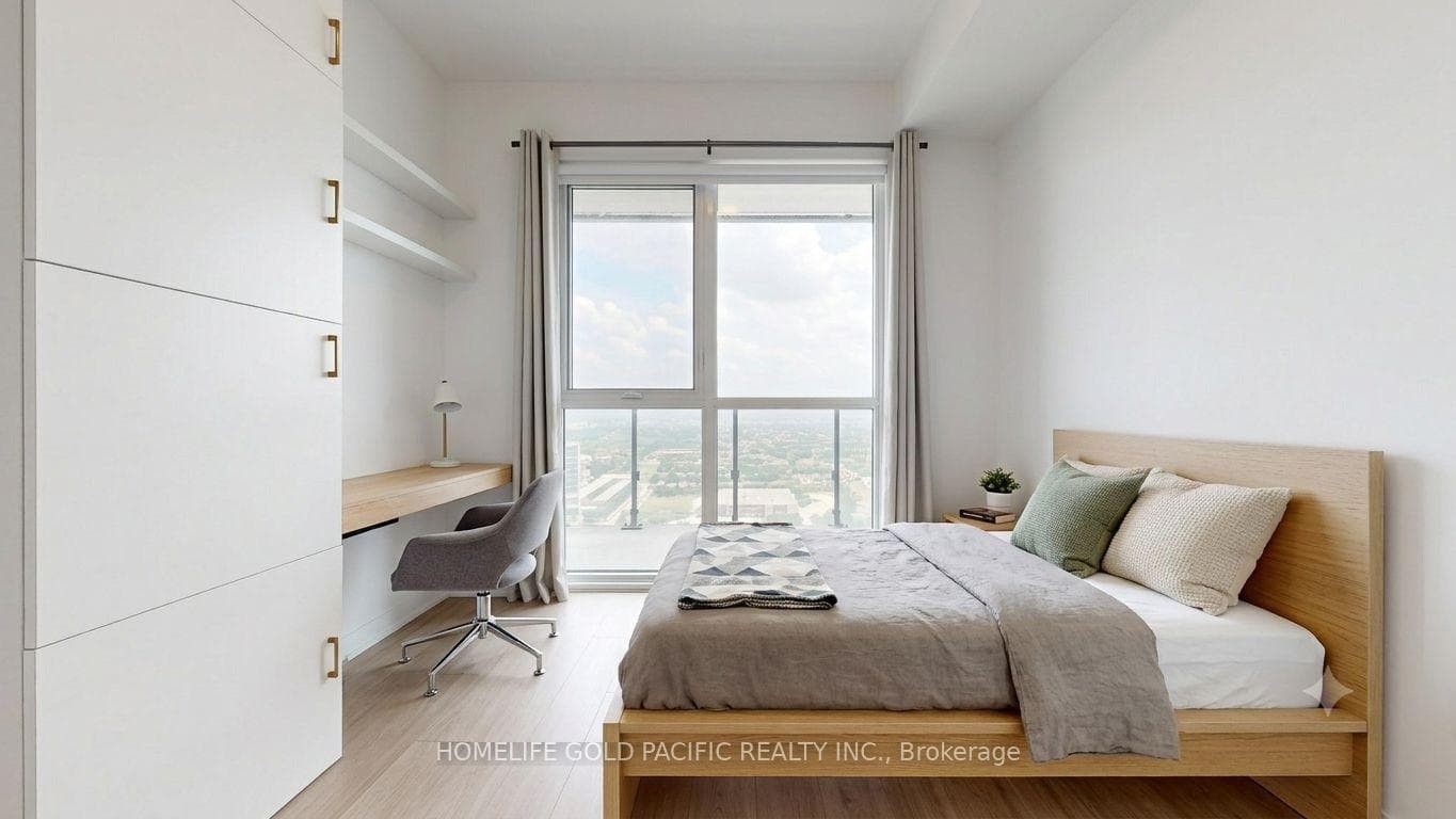 Virtually staged with bed