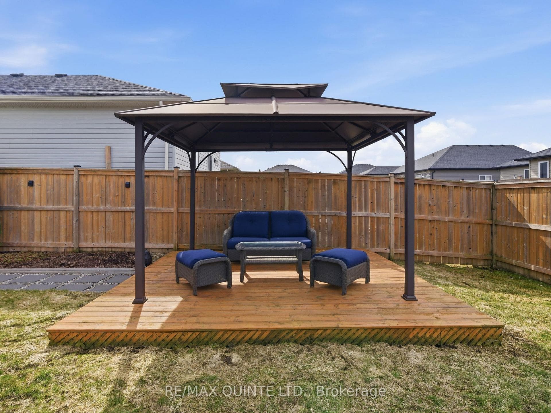 Floating deck with gazebo.
