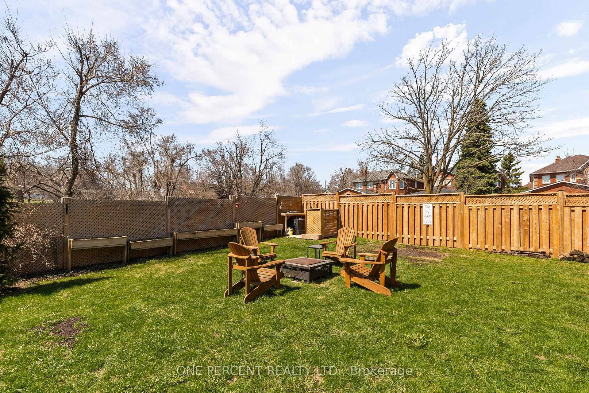 Fully fenced in yard