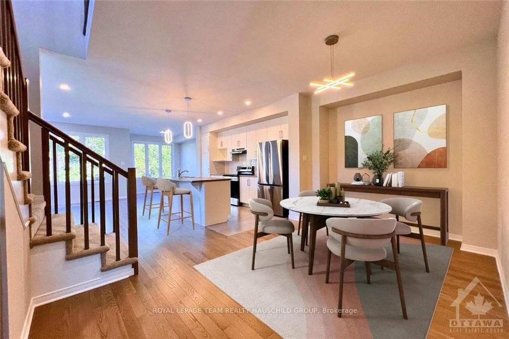 Virtually staged dining room