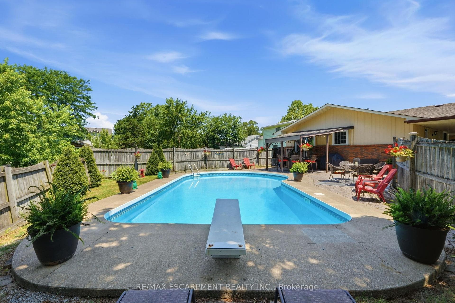 Pool with diving board