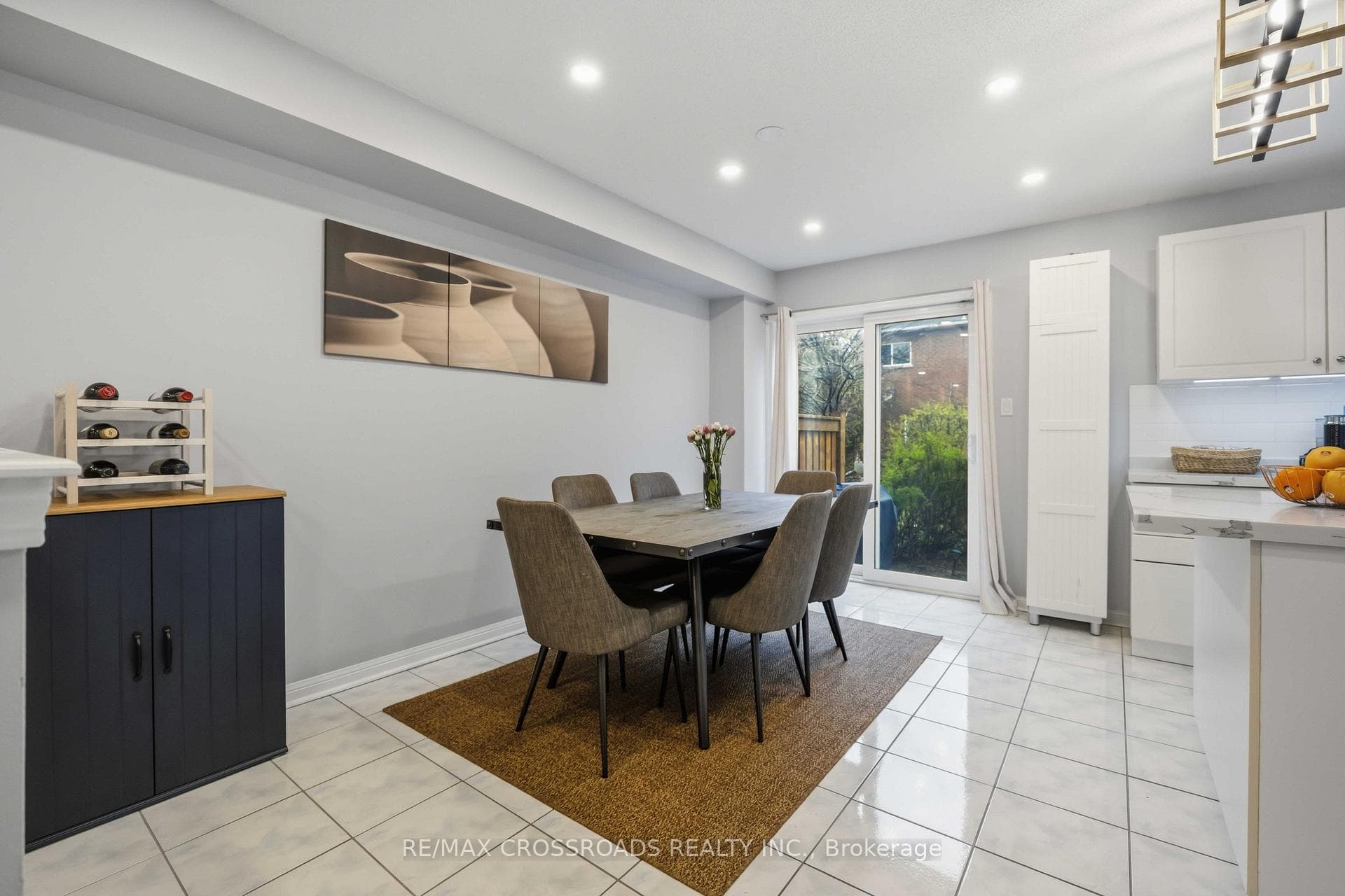 Large dining area with a walkout