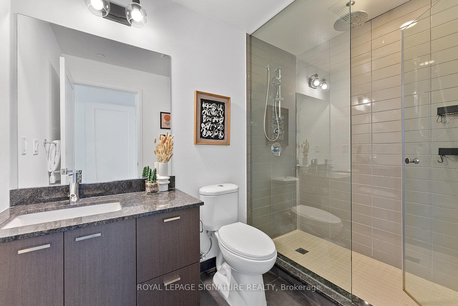 Ensuite, custom frameless glass.