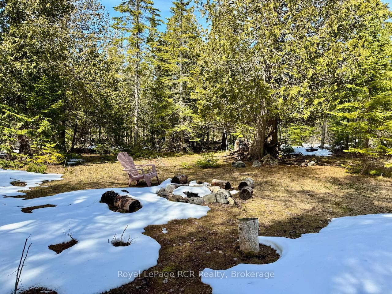 With hidden clearing and private firepit area.