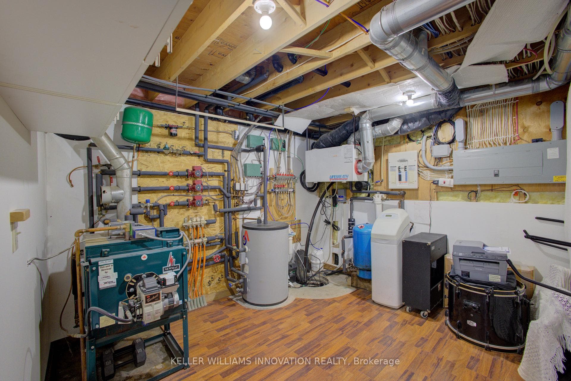 Basement, organized utility room