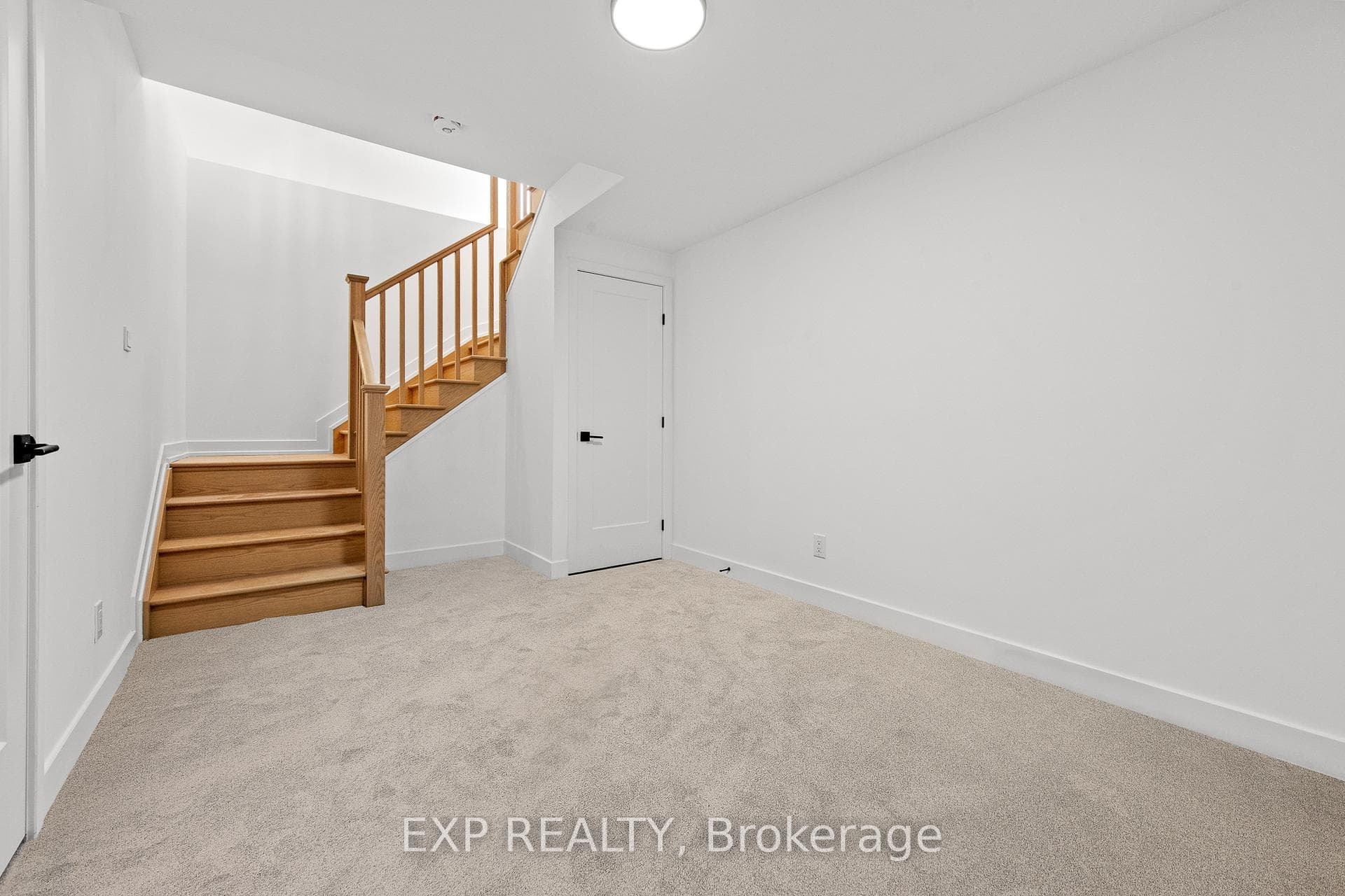Partially finished basement area
