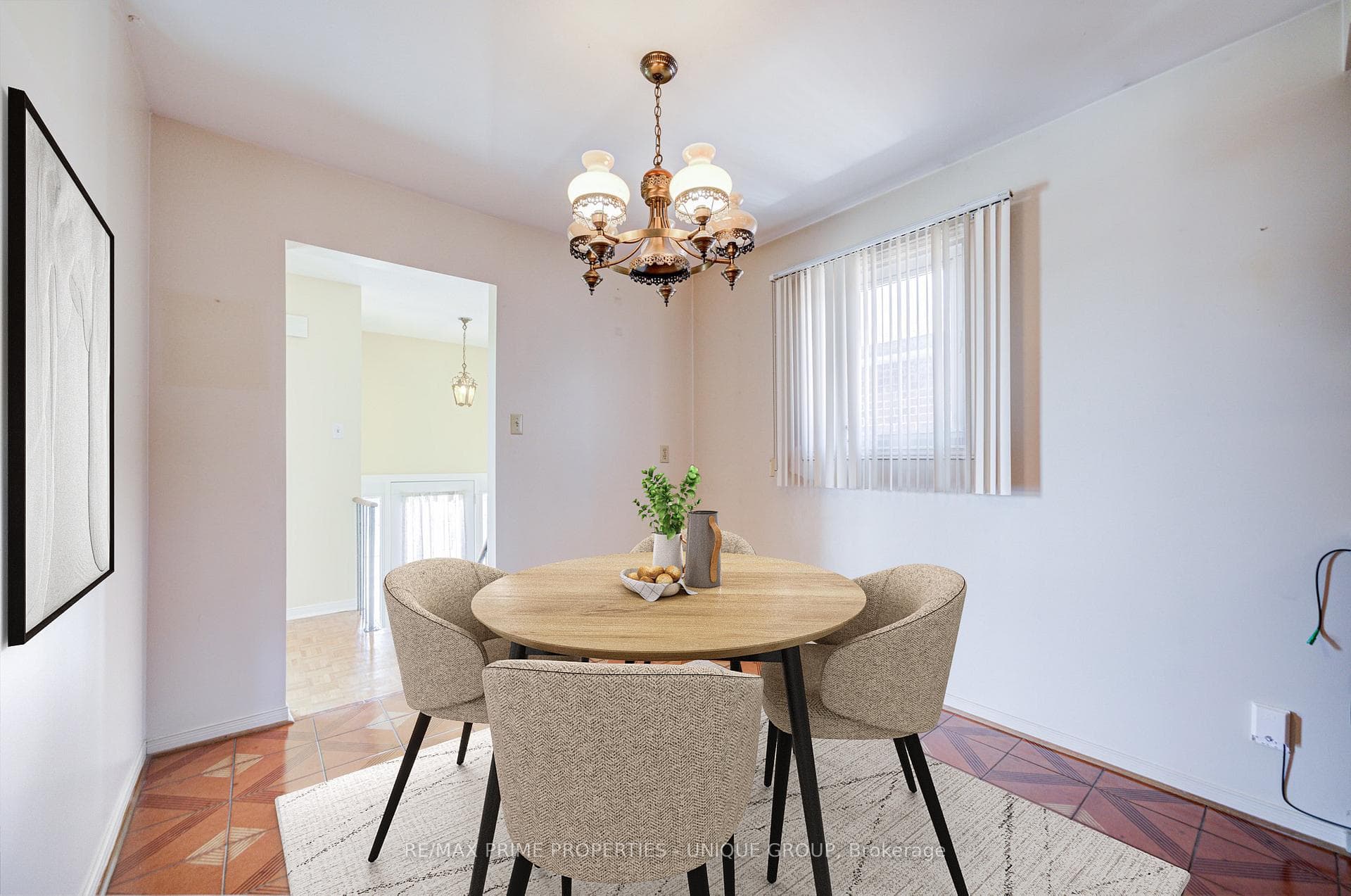 Virtually staged Breakfast area.