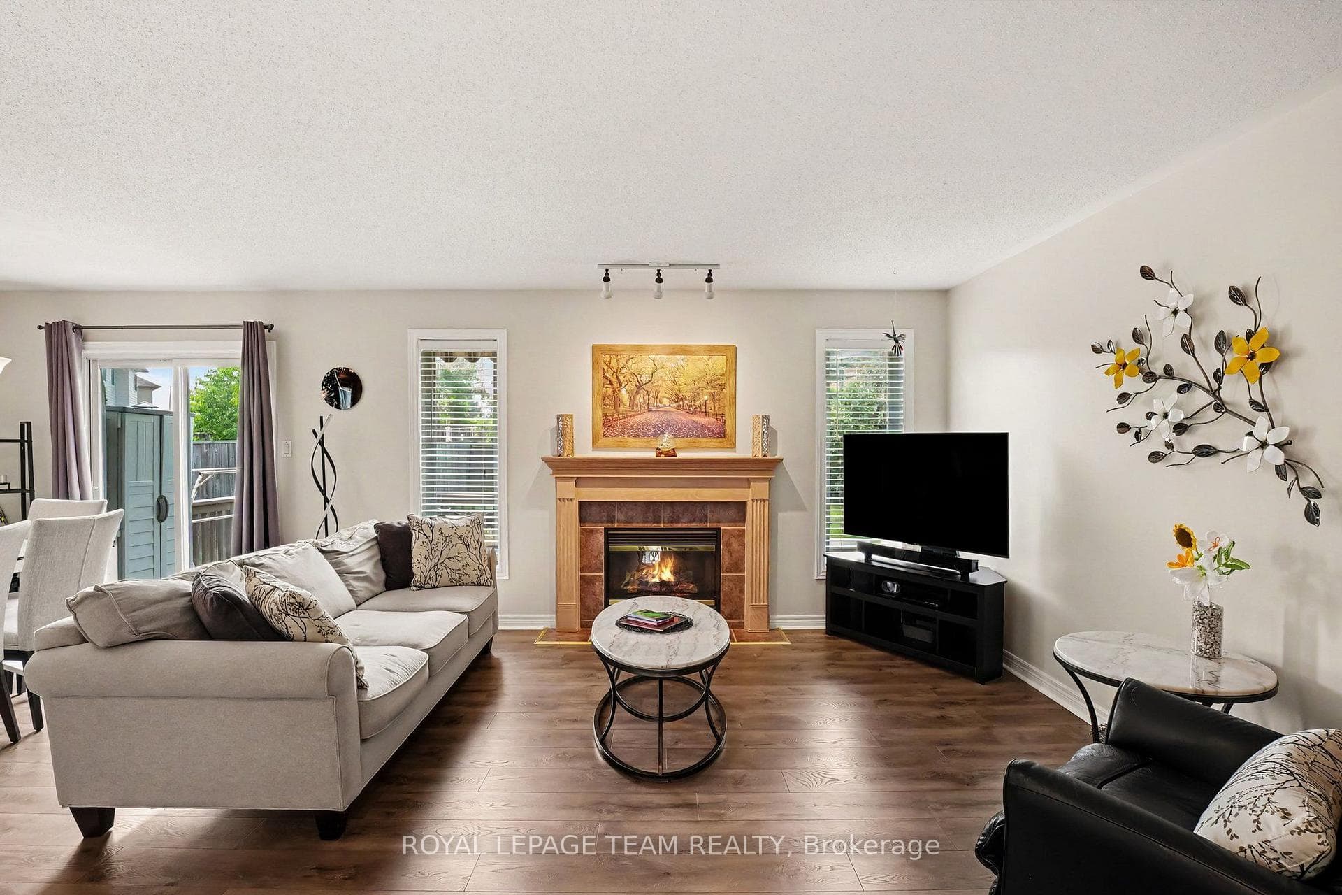 Cozy gas fireplace