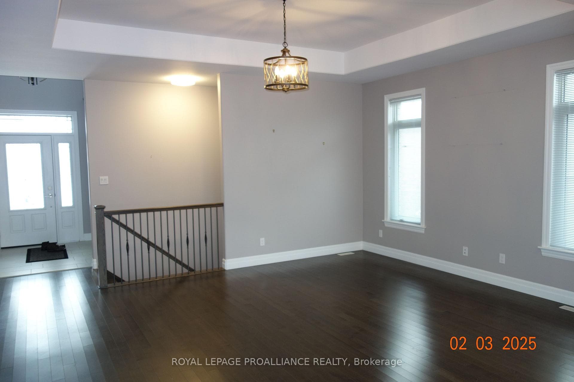 Great room with coffered ceiling
