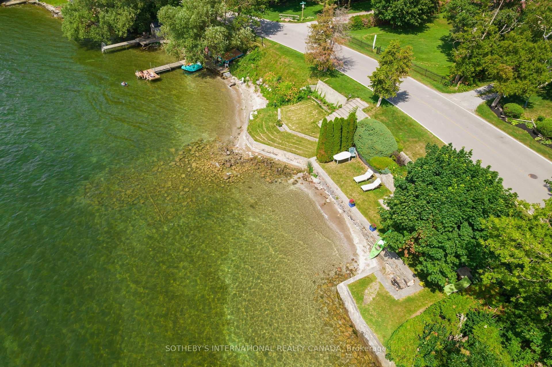 Sandy pebbled wading beach.