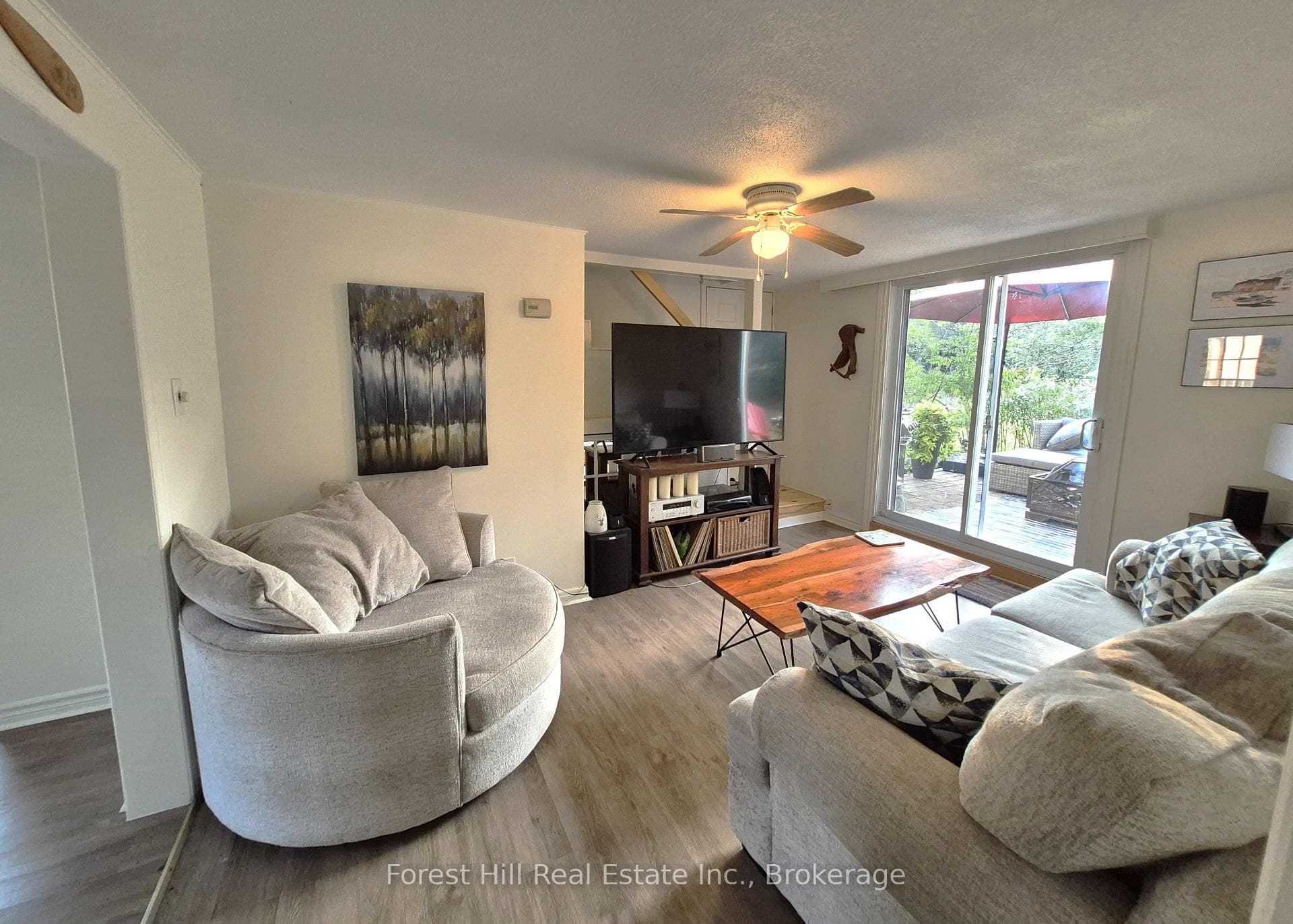 living room walkout to the patio