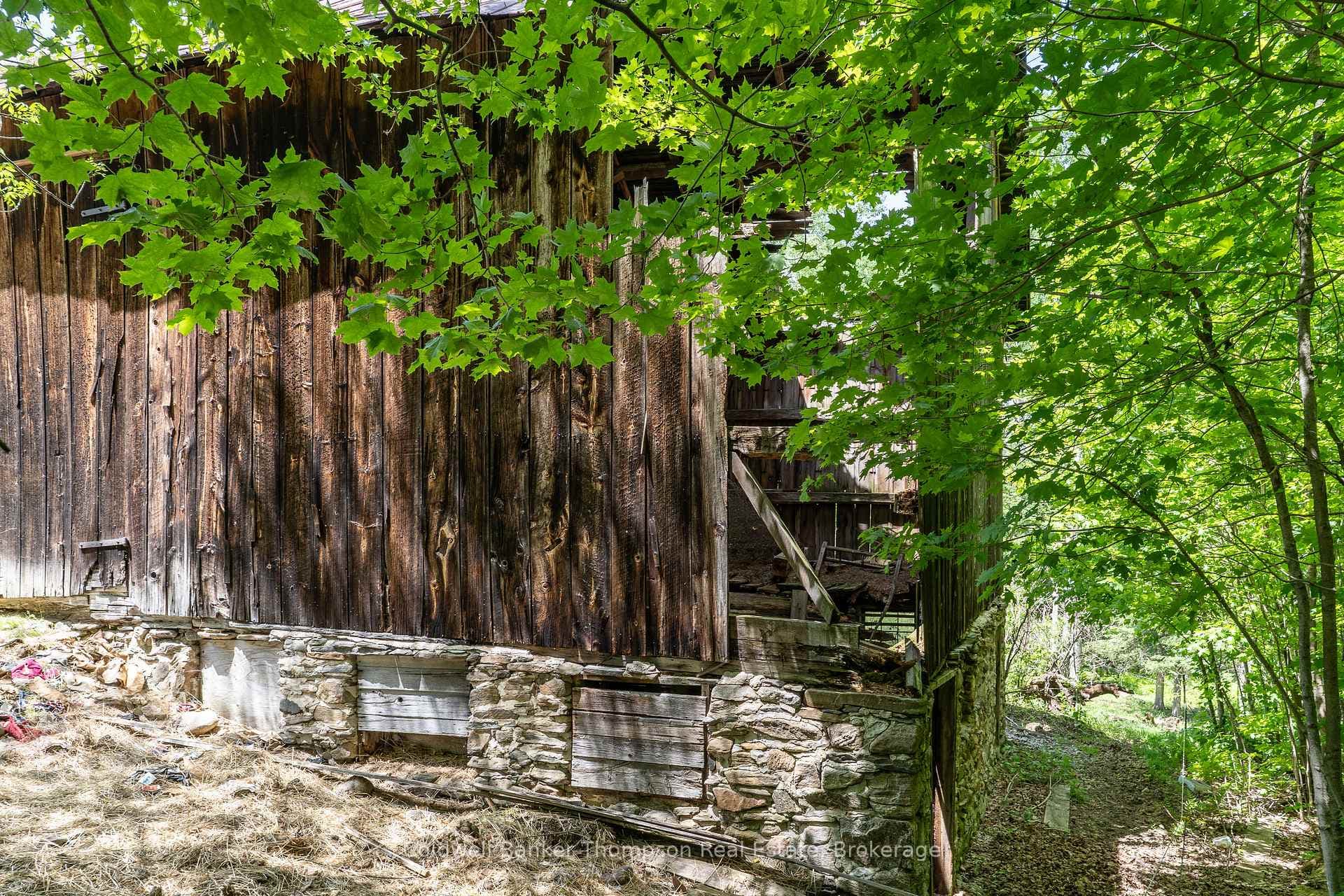 damage at back of barn