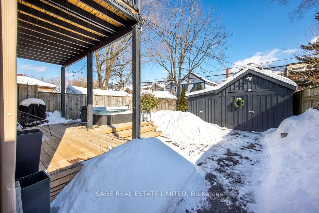 Garage, private driveway & parking.