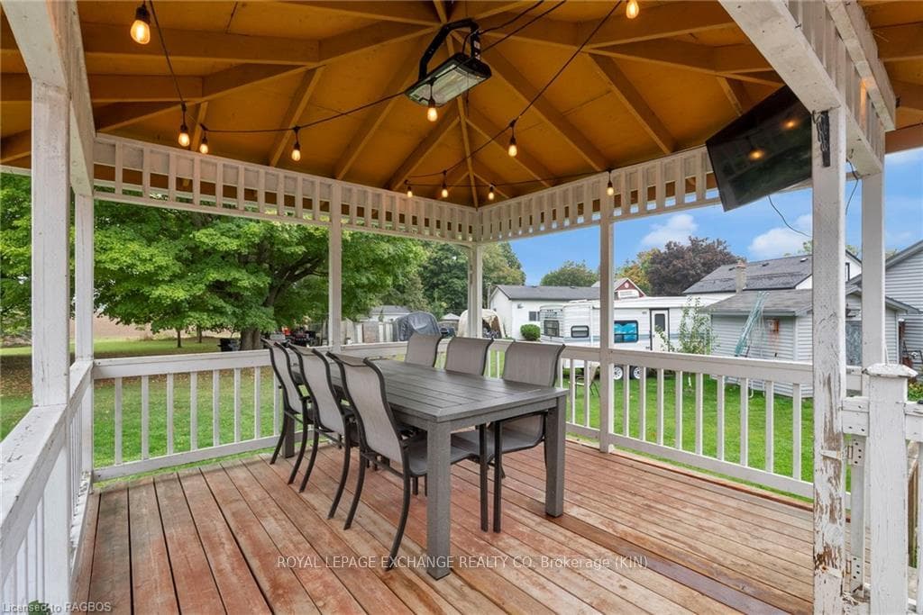 Gazebo with steel roof (2023) on deck
