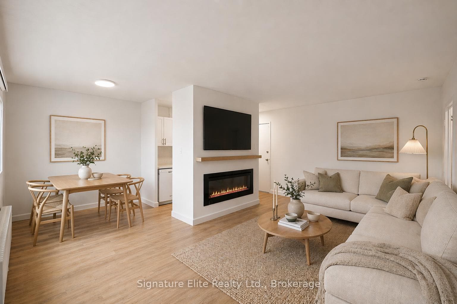 Virtually Staged - No Fireplace in Unit