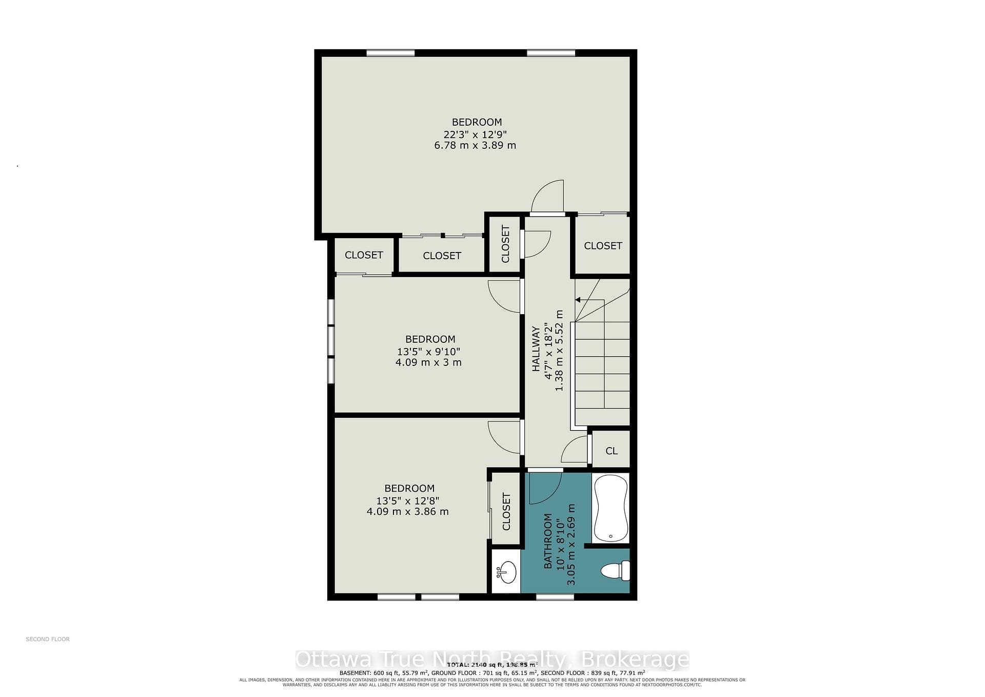Second level floor plan