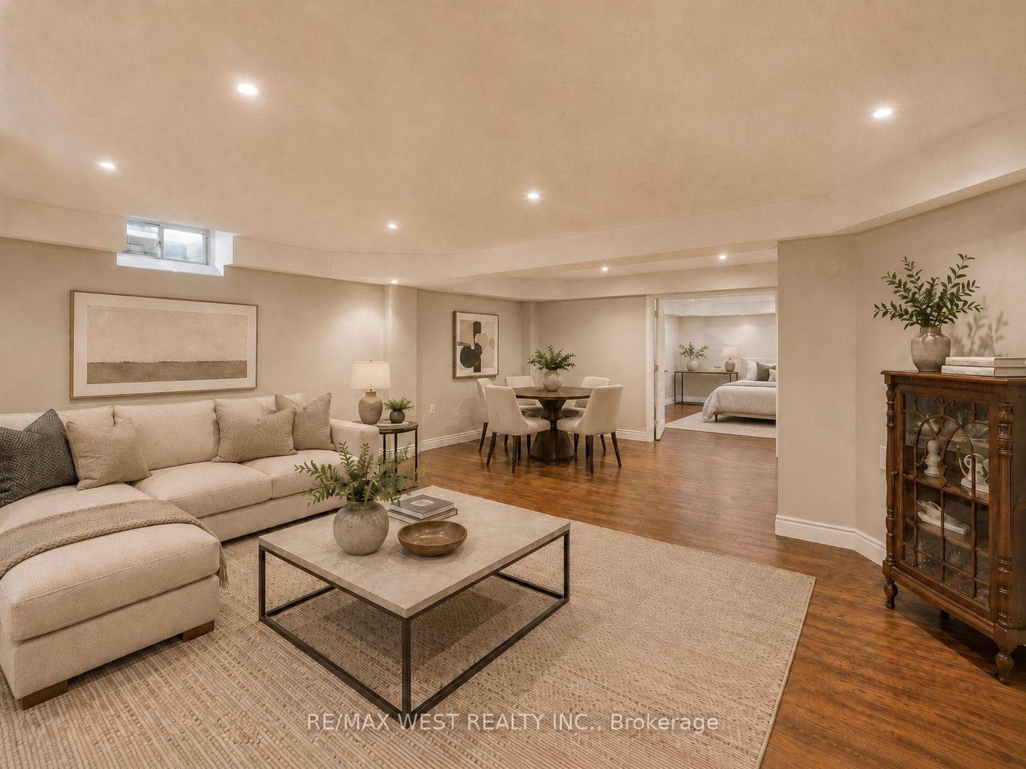 Basement Media Room - Photo virtually staged